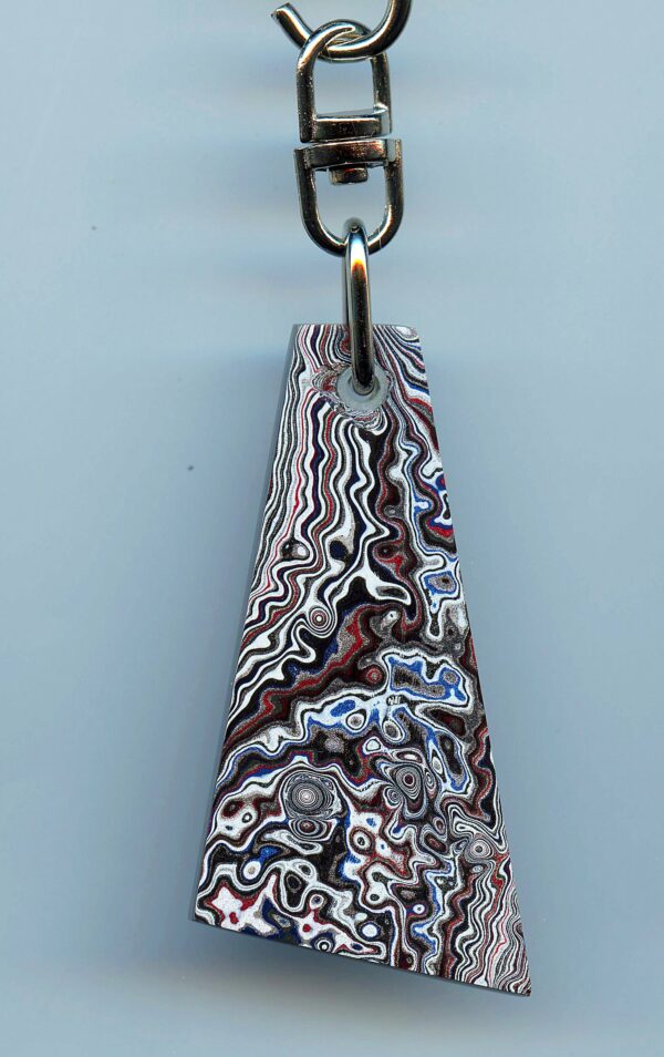 Fordite Keychain - Military Fordite - 27.98mm x 16.56mm x 7.59mm          (3104) - Image 2