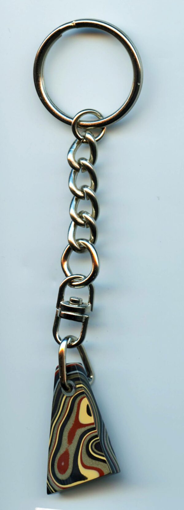 Fordite Keychain - Military Fordite - 29.61mm x 12.55mm x 5.67mm          (3105) - Image 3