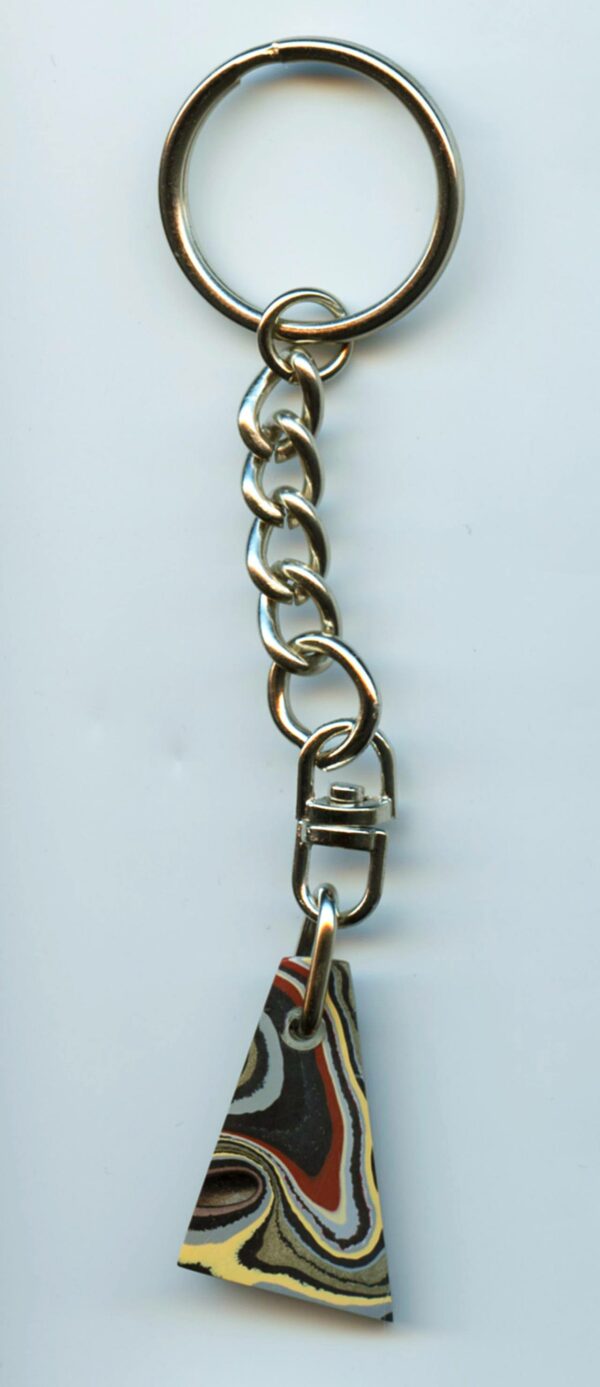 Fordite Keychain - Military Fordite - 29.61mm x 12.55mm x 5.67mm          (3105) - Image 4