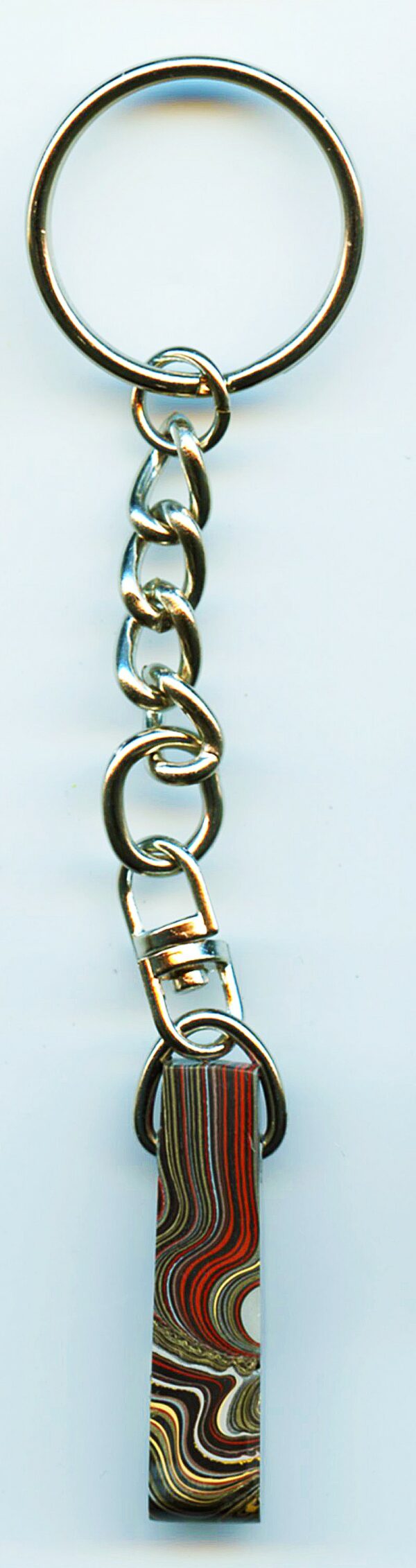 Fordite Keychain - Military Fordite - 37.42mm x 13.19mm x 9.49mm          (3108) - Image 3