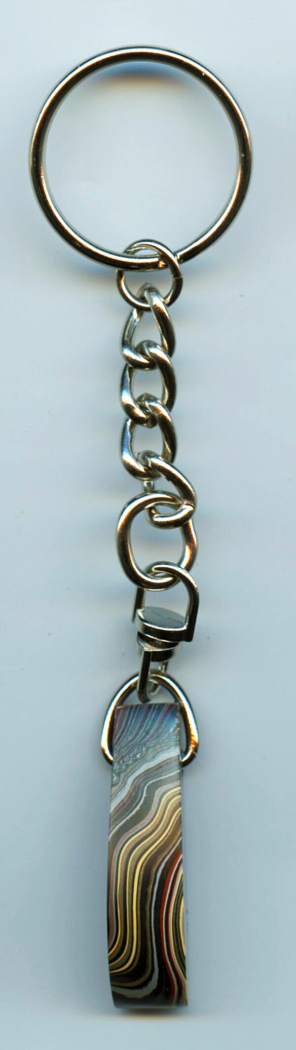 Fordite Keychain - Military Fordite - 37.42mm x 13.19mm x 9.49mm          (3108) - Image 4