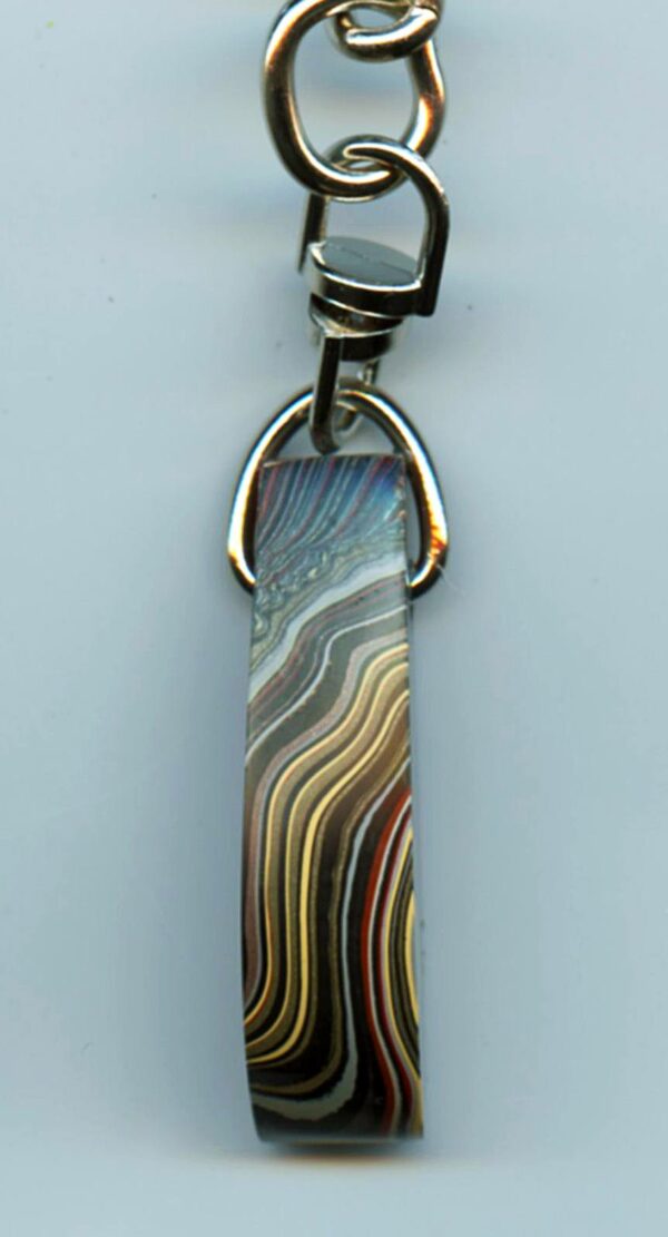 Fordite Keychain - Military Fordite - 37.42mm x 13.19mm x 9.49mm          (3108) - Image 2