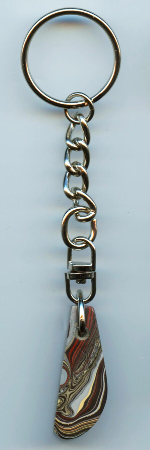 Fordite Keychain - Military Fordite - 37.42mm x 13.19mm x 9.49mm          (3108) - Image 5