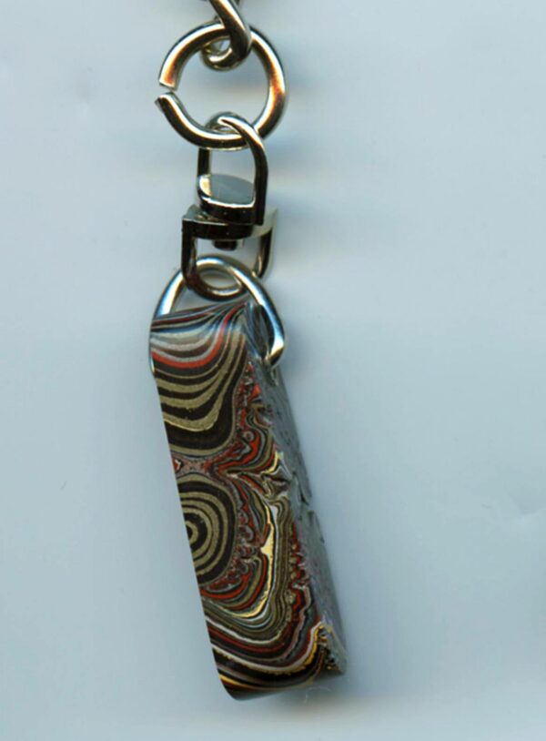 Fordite Keychain - Military Fordite - 34.88mm x 9.88mm x 9.81mm          (3109) - Image 2