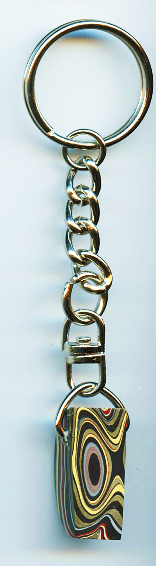 Fordite Keychain - Military Fordite - 27.5mm x 11.72mm x 6.5mm          (3110) - Image 3
