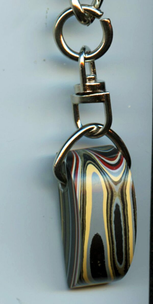 Fordite Keychain - Military Fordite - 27.5mm x 11.72mm x 6.5mm          (3110) - Image 2