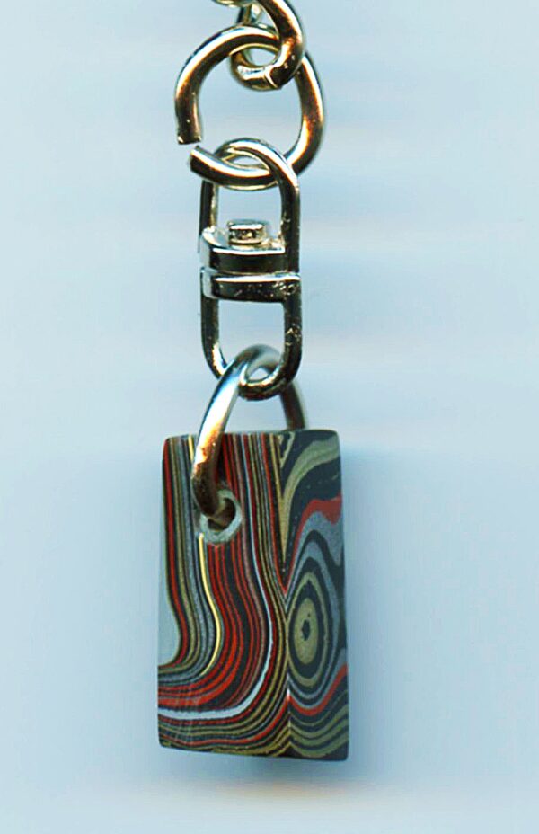 Fordite Keychain - Military Fordite - 23.02mm x 11.45mm x 8.53mm          (3113)