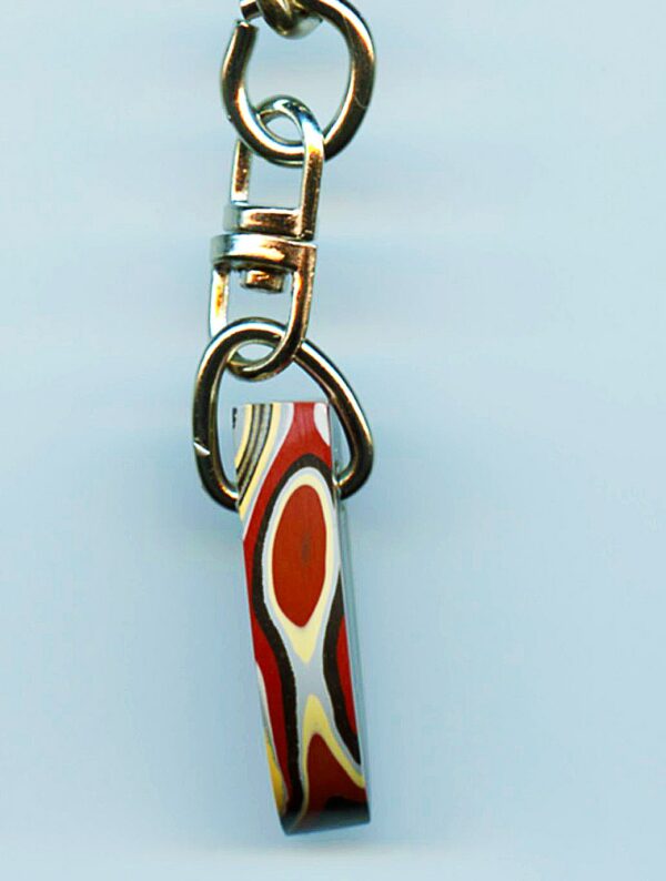 Fordite Keychain - Military Fordite - 27.76mm x 9.73mm x 6.61mm          (3115)