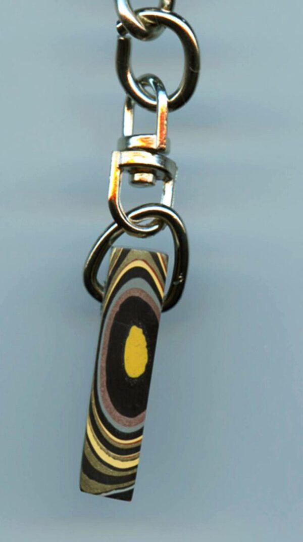 Fordite Keychain - Military Fordite - 27.76mm x 9.73mm x 6.61mm          (3115) - Image 2