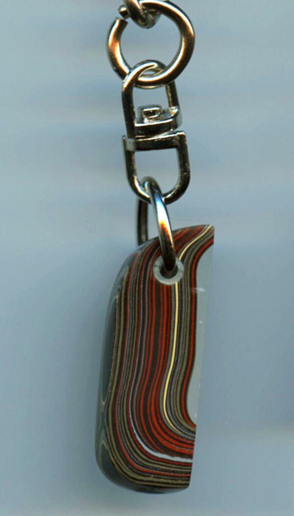 Fordite Keychain - Military Fordite - 33.94mm x 12.11mm x 6.61mm          (3116) - Image 2