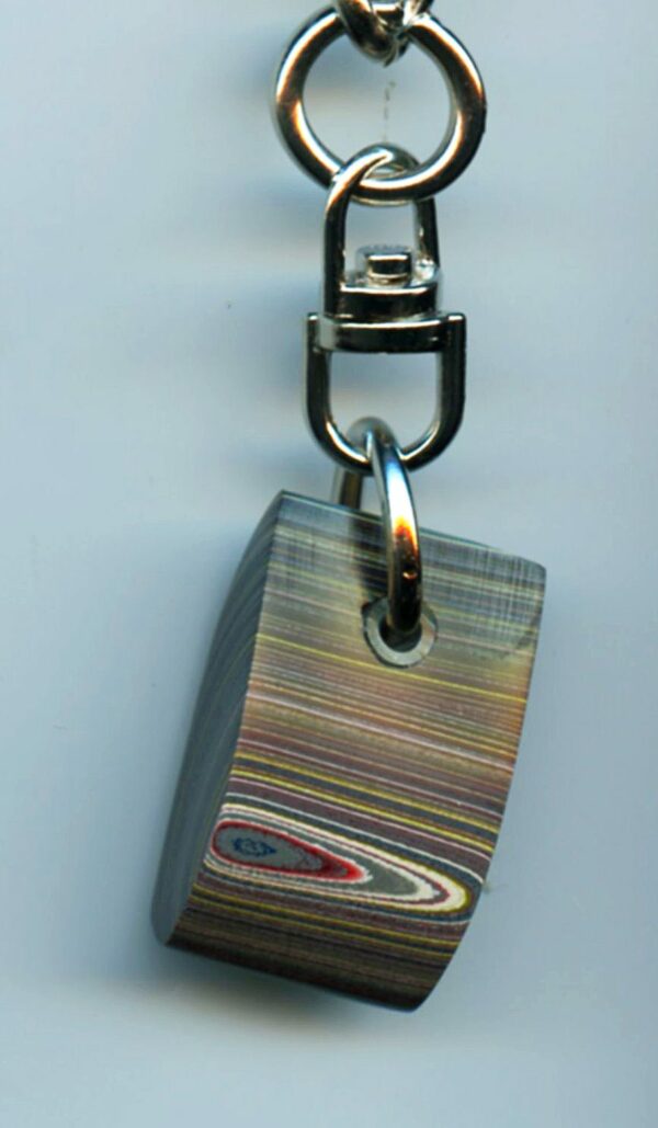 Fordite Keychain - Corvette Fordite - 25.44mm x 15.89mm x 9.06mm          (3128) - Image 2