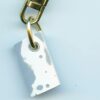 Fordite Keychain - Premium Fordite - 23.1mm x 13.09mm x 4.05mm          (3137)