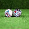 Fordite Cufflinks - Harley Davidson Fordite - 18 Round x 2mm Thick - Silver Colored Titainum          (337) - Image 3