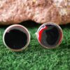 Fordite Cufflinks - 18 Round x 1mm Thick - Silver Colored Brass          (350) - Image 2