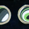Fordite Cufflinks - 16 Round x 2mm Thick - Silver Colored Titainum          (361)