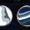 Fordite Cufflinks - 18 Round x 1mm Thick - Copper Colored Brass          (385)