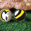 Fordite Cufflinks - 25 Round x 2mm Thick - Silver Colored Titainum          (389) - Image 2